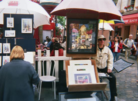 Oljetavlor på konstmarknaden Mont Martre 1:4