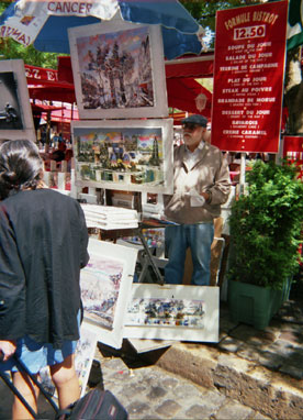 Oljetavlor på konstmarknaden Mont Martre 2:4