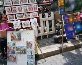 Oljetavlor på konstmarknaden Mont Martre 4:4